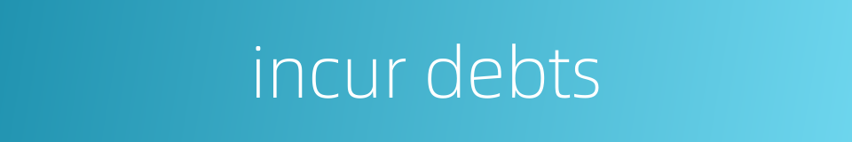 incur debts的同义词