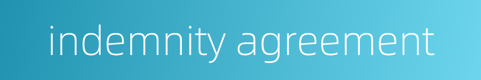 indemnity agreement的同义词