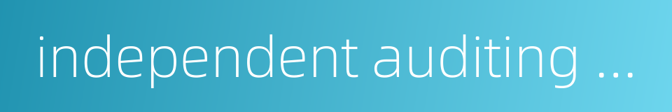 independent auditing standards的同义词