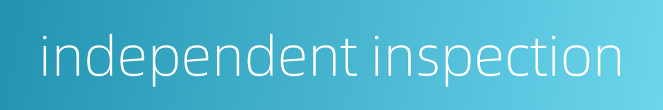 independent inspection的同义词