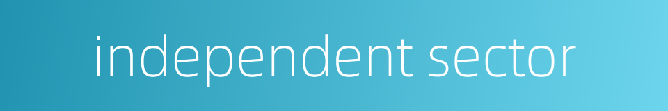 independent sector的同义词