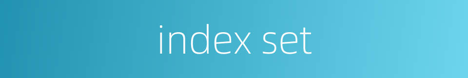 index set的同义词