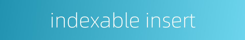 indexable insert的同义词