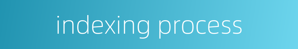 indexing process的同义词