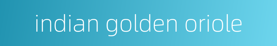 indian golden oriole的同义词