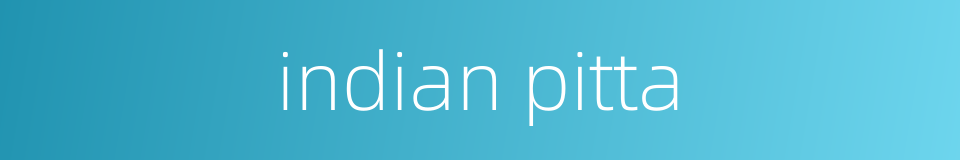 indian pitta的同义词