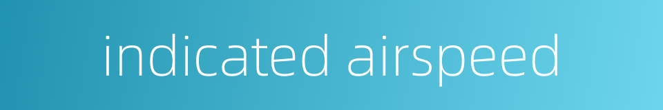 indicated airspeed的同义词