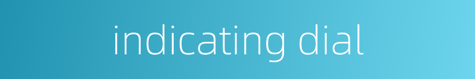indicating dial的同义词
