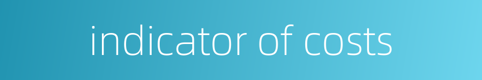 indicator of costs的同义词