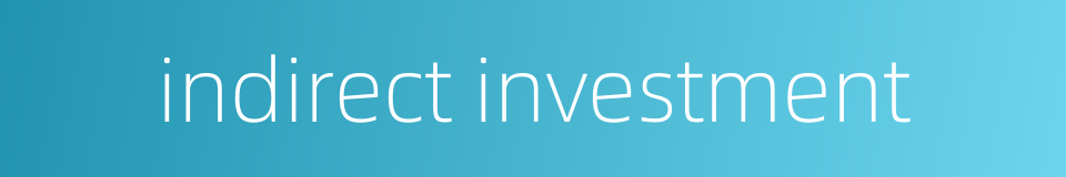 indirect investment的同义词