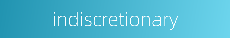 indiscretionary的同义词