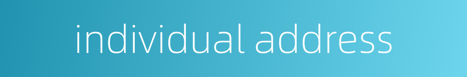 individual address的同义词