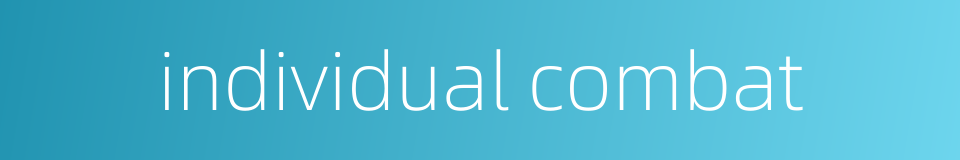 individual combat的同义词