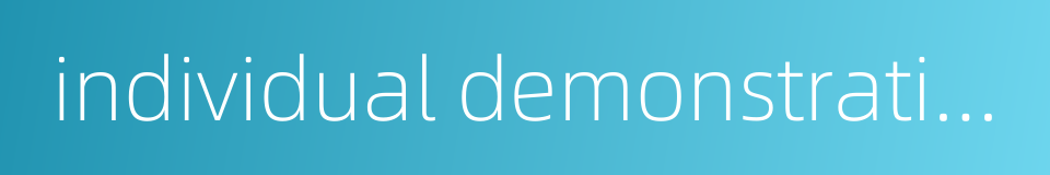 individual demonstration的同义词