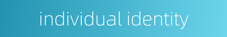 individual identity的同义词