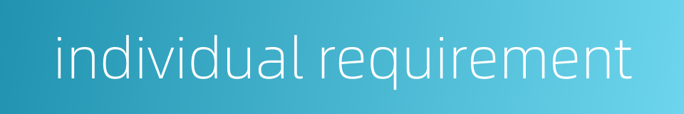 individual requirement的同义词