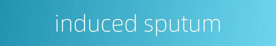 induced sputum的同义词