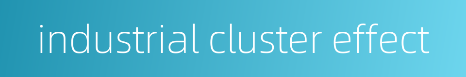 industrial cluster effect的同义词