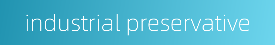 industrial preservative的同义词