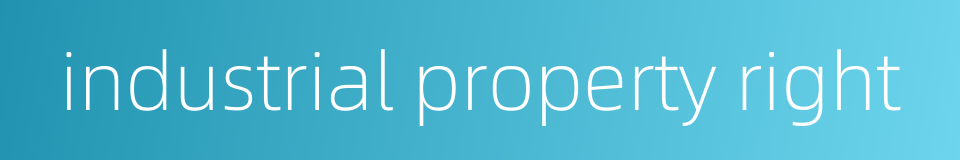 industrial property right的同义词
