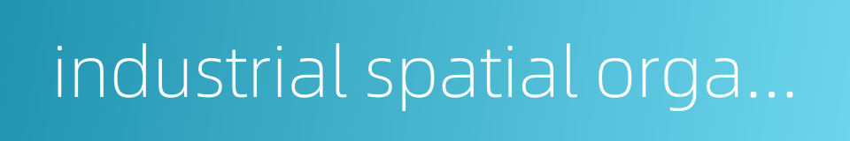 industrial spatial organization的同义词