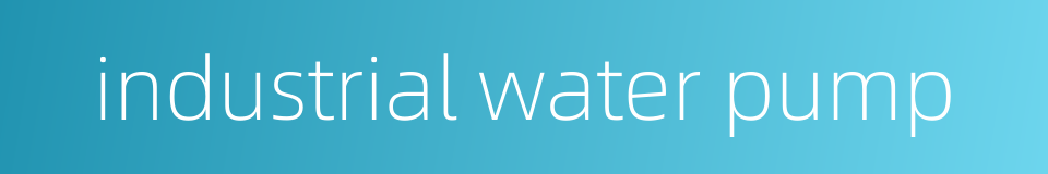 industrial water pump的同义词