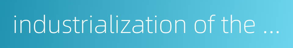 industrialization of the project的同义词