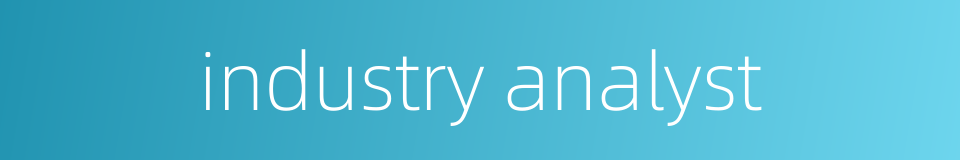 industry analyst的同义词
