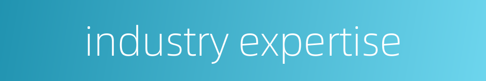 industry expertise的同义词