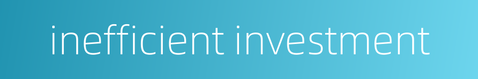 inefficient investment的同义词