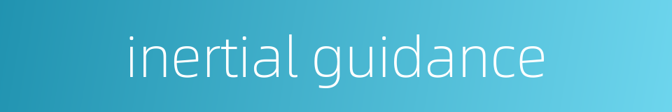 inertial guidance的同义词