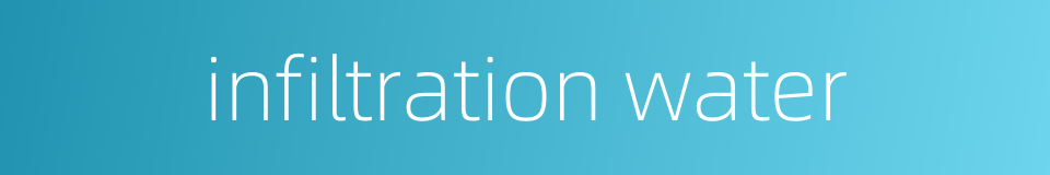 infiltration water的同义词