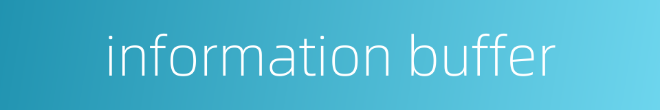 information buffer的同义词