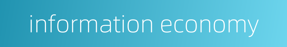 information economy的同义词