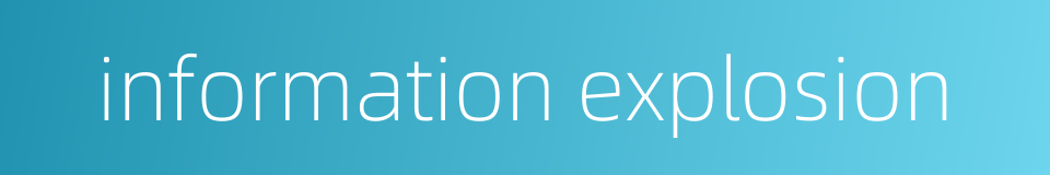 information explosion的同义词