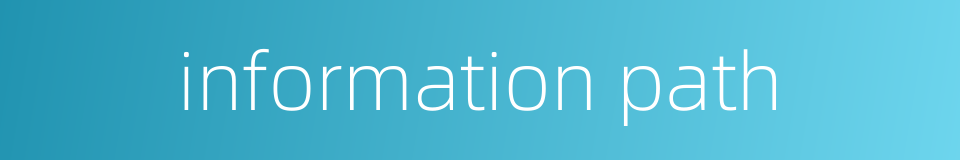 information path的同义词