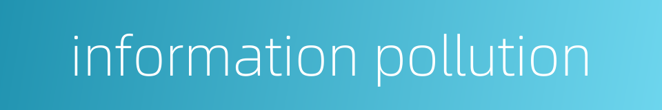 information pollution的同义词