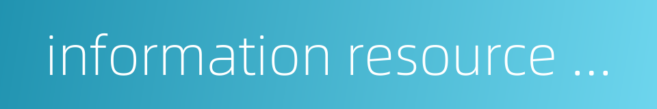 information resource management的同义词