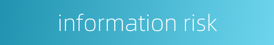 information risk的同义词