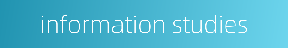 information studies的同义词