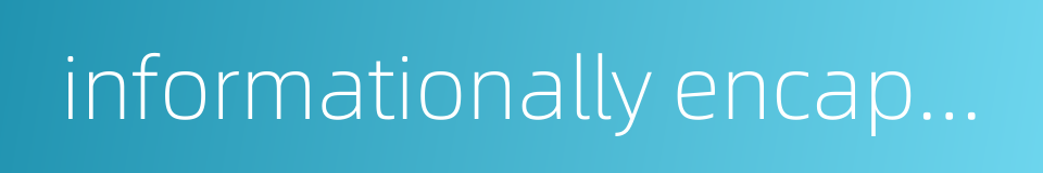 informationally encapsulated的同义词