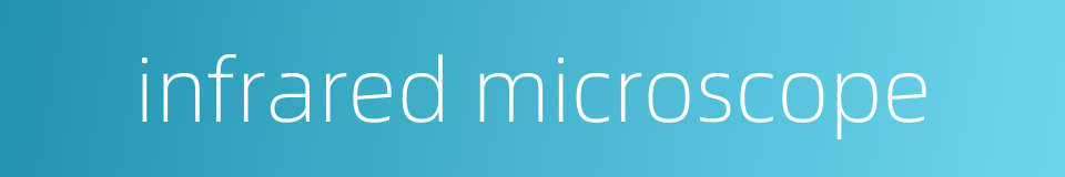 infrared microscope的同义词