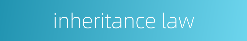 inheritance law的同义词