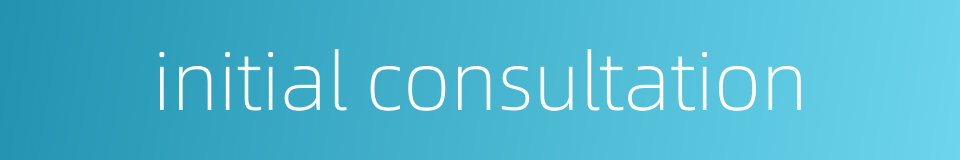 initial consultation的同义词