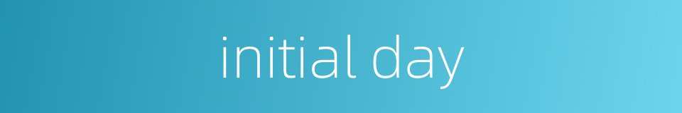 initial day的同义词