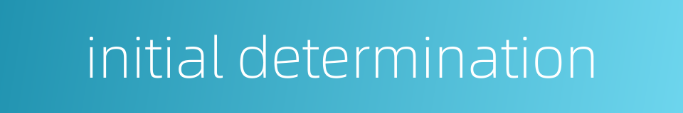 initial determination的同义词