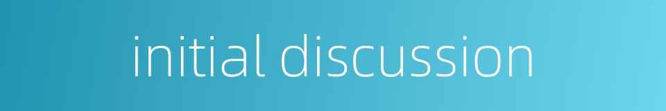initial discussion的同义词