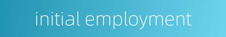 initial employment的同义词