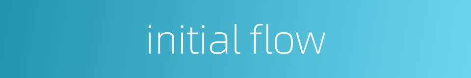 initial flow的同义词