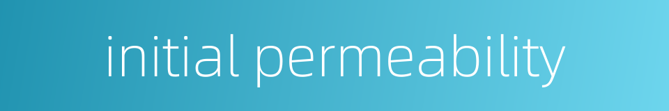 initial permeability的同义词